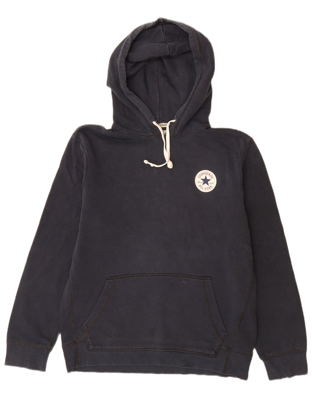 Converse Mens Hoodie Jumper Small Navy Blue Cotton