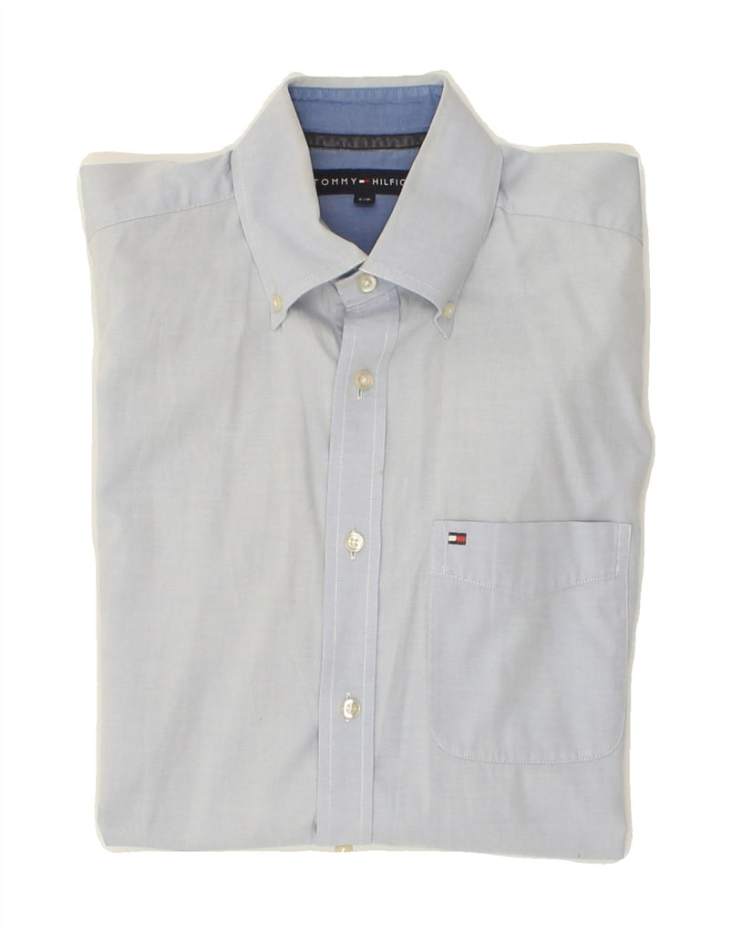 TOMMY HILFIGER Mens Shirt Small Blue Cotton Vintage Tommy Hilfiger and Second-Hand Tommy Hilfiger from Messina Hembry 