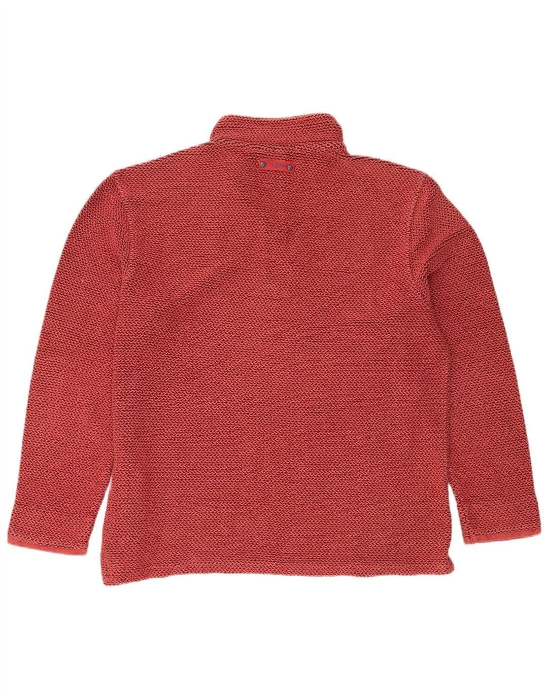WEIRD FISH Mens Zip Neck Sweatshirt Jumper Large Red Cotton
