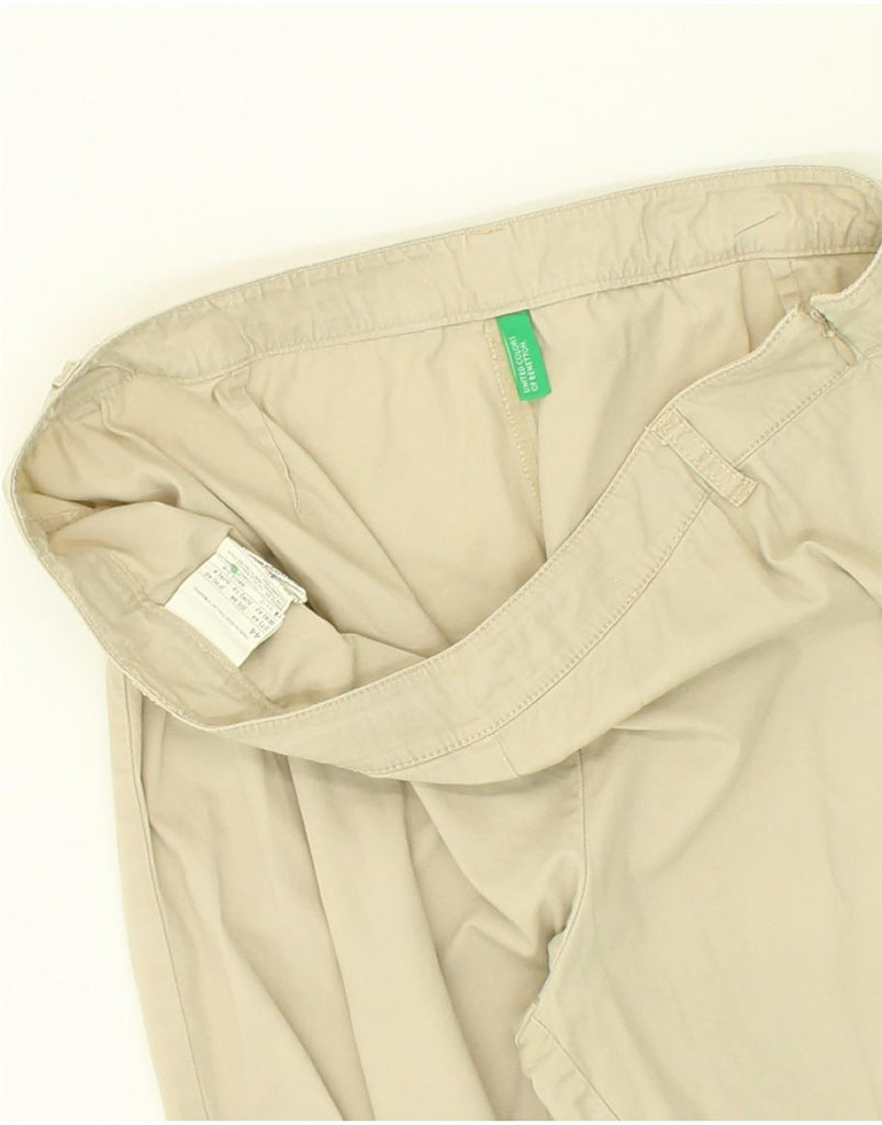 BENETTON Womens Slim Casual Trousers UK 12 Medium W32 L26 Beige Cotton | Vintage Benetton | Thrift | Second-Hand Benetton | Used Clothing | Messina Hembry 