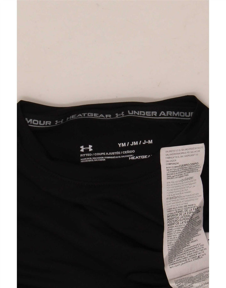 Under Armour Boys Heat Gear Top Long Sleeve 9-10 Years Medium Black