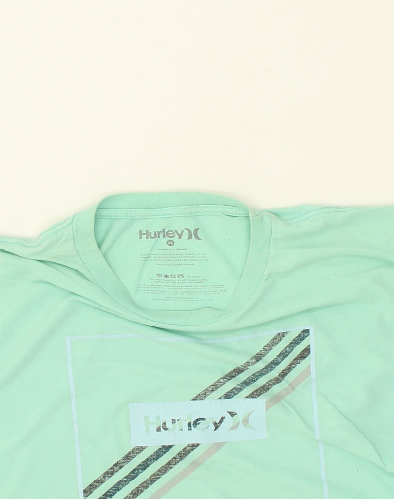 HURLEY Mens Graphic T-Shirt Top XL Green Cotton | Vintage Hurley | Thrift | Second-Hand Hurley | Used Clothing | Messina Hembry 