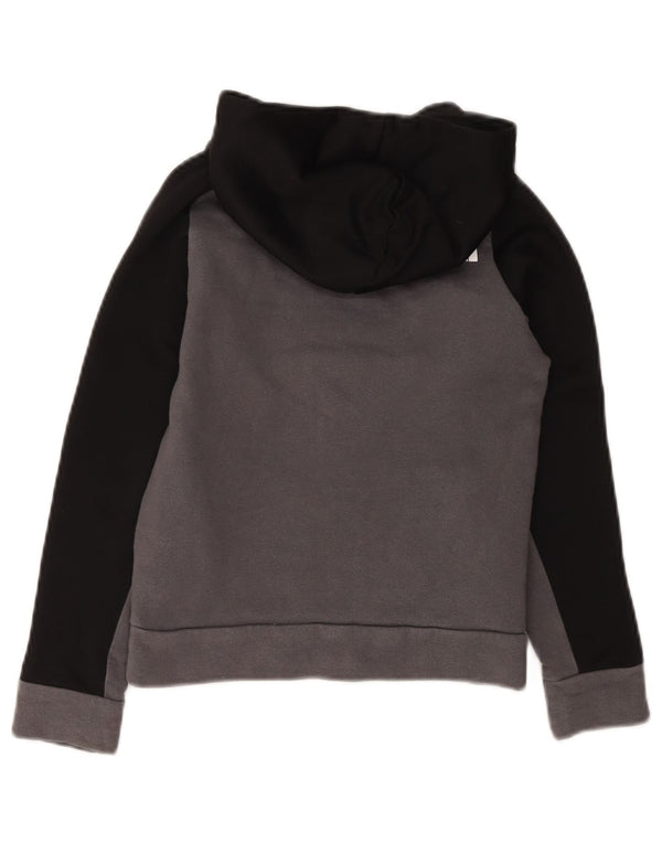 The North Face Boys Graphic Hoodie Jumper 7-8 Years Small Grey Colourblock