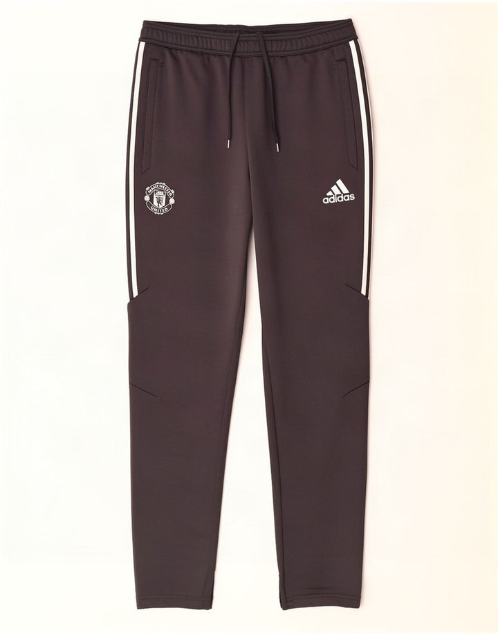 Adidas Mens Manchester United Tracksuit Trousers Large Grey Polyester