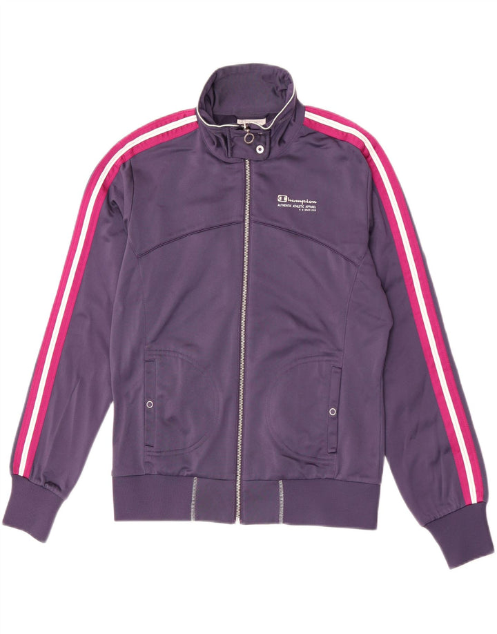Champion Womens Heritage Fit Tracksuit Top Jacket UK 14 Medium Purple