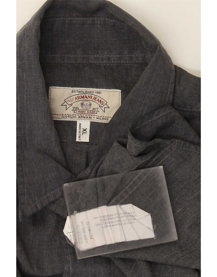 Armani Jeans Mens Shirt XL Grey Polyester
