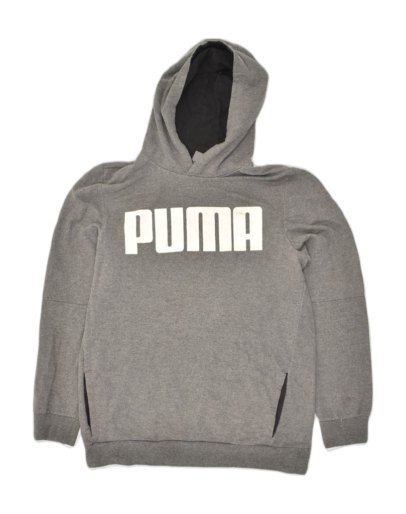 PUMA Boys Graphic Hoodie Jumper 15-16 Years XL Grey Cotton | Vintage Puma | Thrift | Second-Hand Puma | Used Clothing | Messina Hembry 