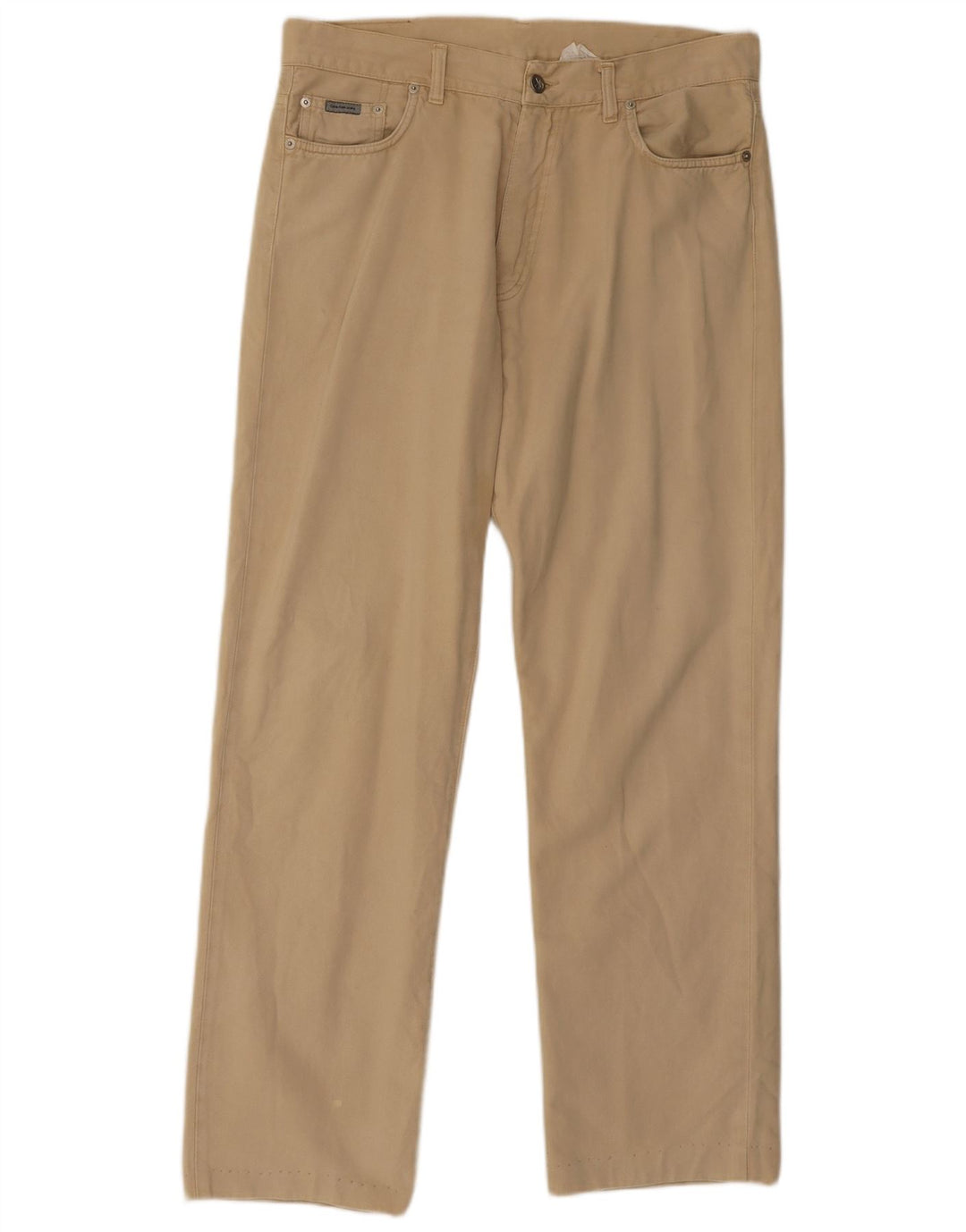 Calvin Klein Mens Straight Jeans W34 L30 Beige Cotton