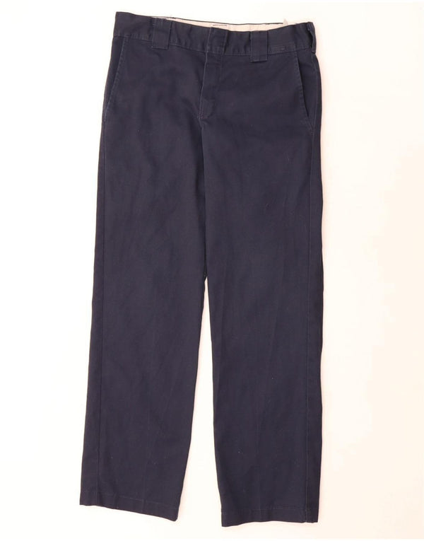 Dickies Mens Slim Straight Chino Trousers W30 L32 Navy Blue Cotton