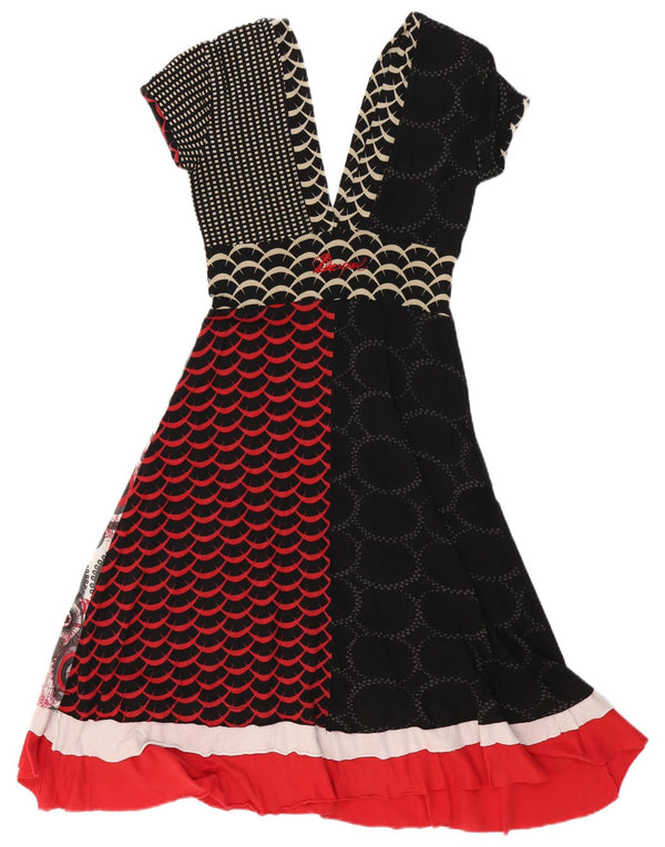 Desigual Womens Graphic A-Line Dress UK 10 Small Multicoloured Geometric