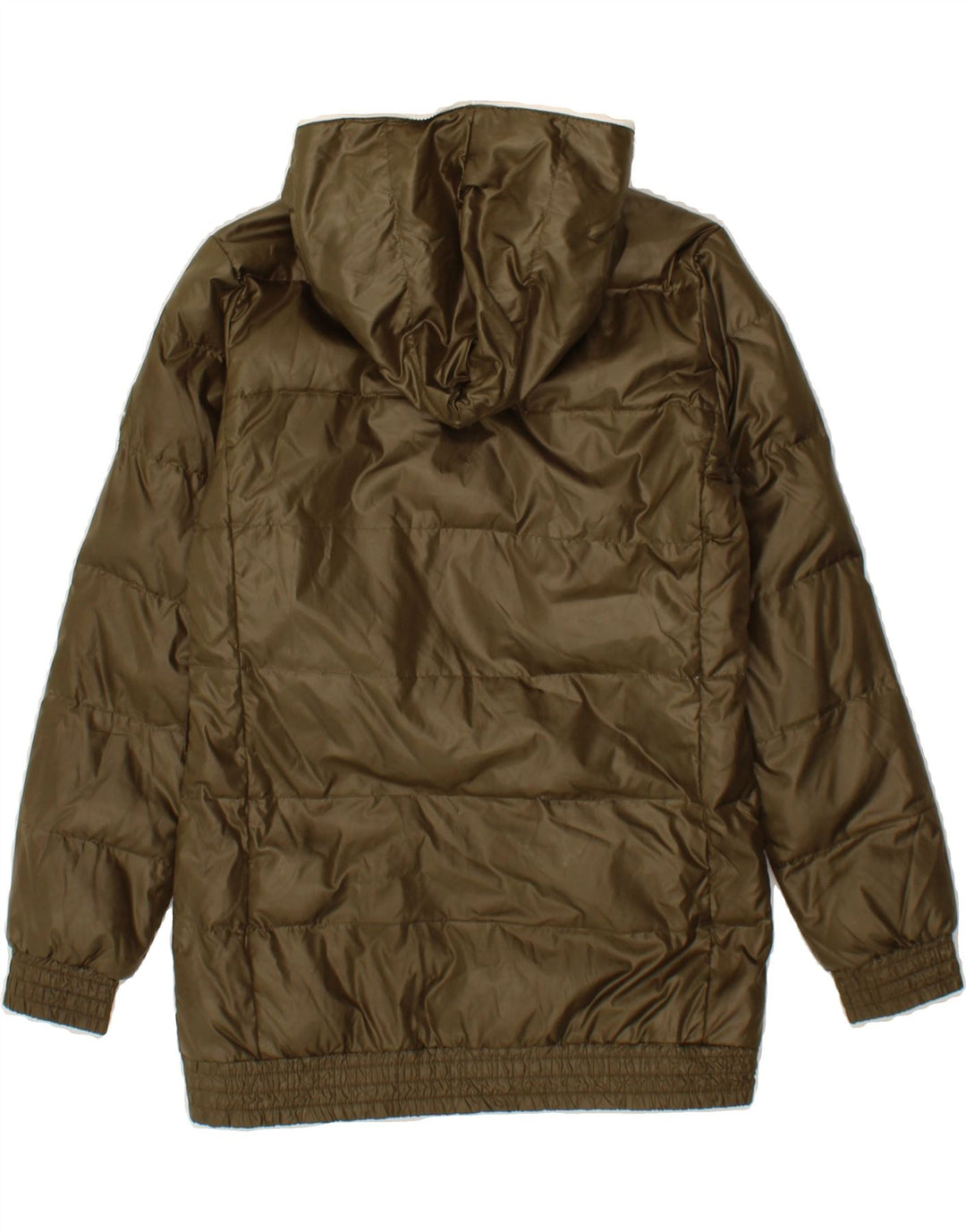 CHAMPION Girls Hooded Padded Jacket 11-12 Years L Khaki Polyester Vintage Champion and Second-Hand Champion from Messina Hembry 
