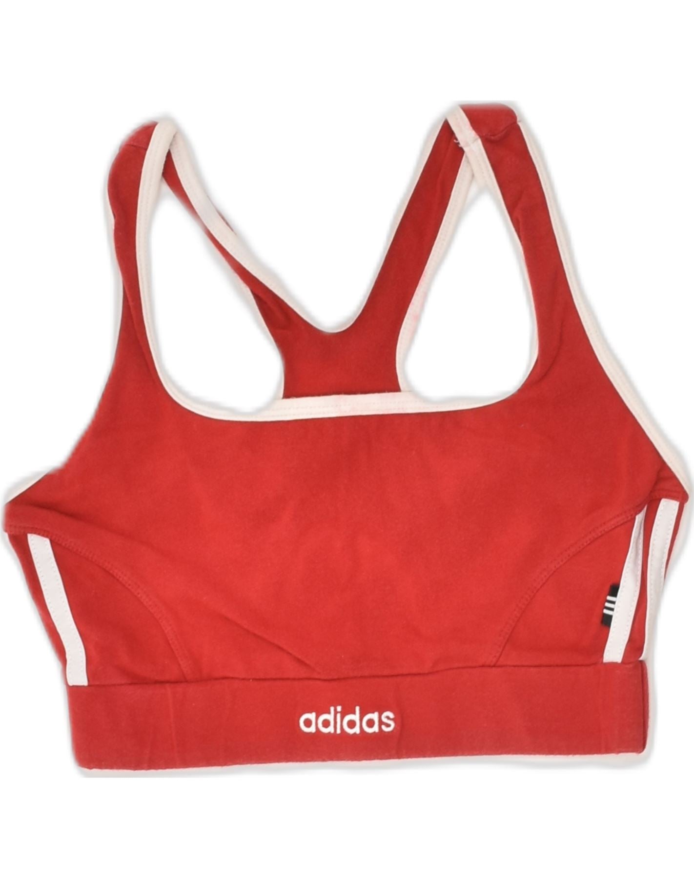 ADIDAS Womens Sport Bra Vest Top UK 8 Small Red Cotton, Vintage &  Second-Hand Clothing Online