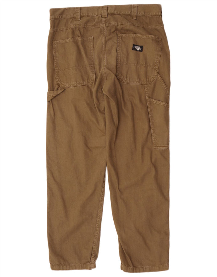 Dickies Mens Straight Cargo Trousers W32 L30 Khaki Cotton