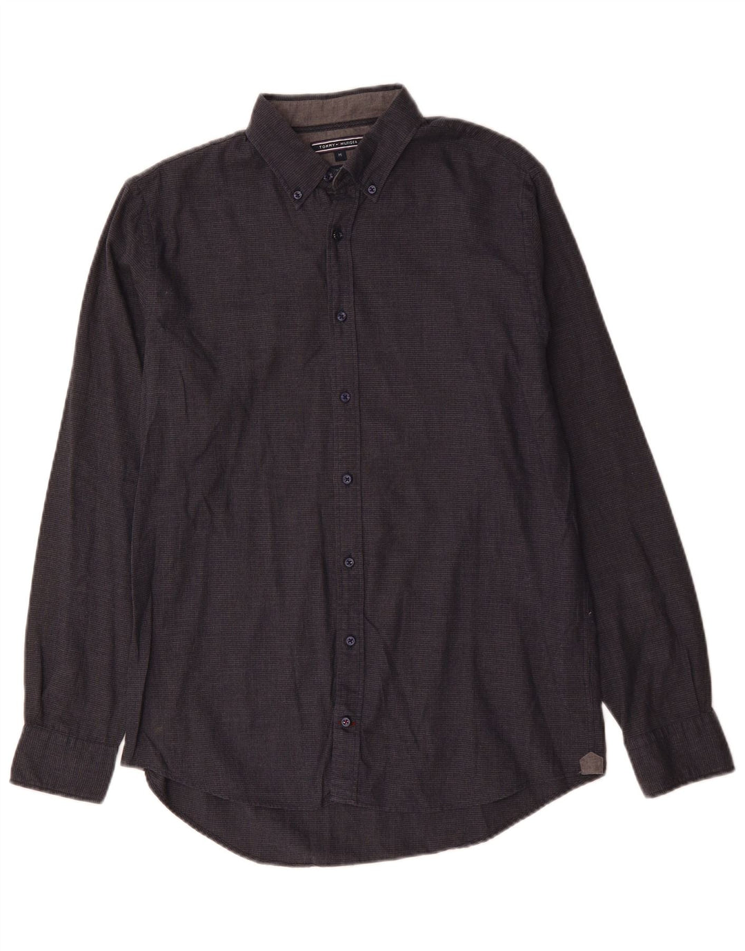 Tommy Hilfiger Mens New York Fit Shirt Medium Grey Cotton