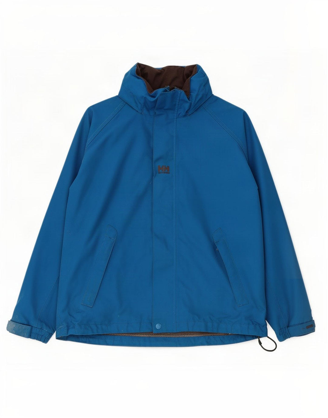 Helly Hansen Boys Graphic Hooded Rain Jacket 13-14 Years Blue Polyester