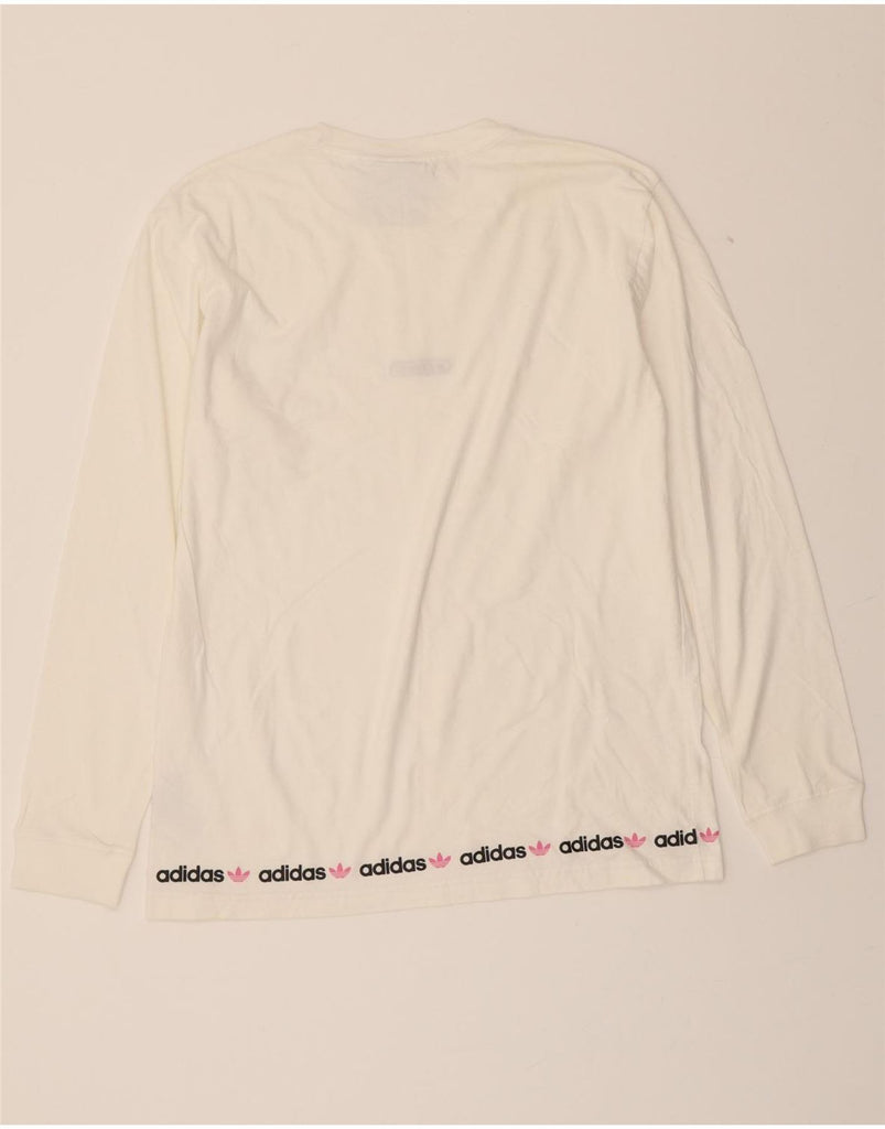 ADIDAS Mens Graphic Top Long Sleeve Medium White Cotton Vintage Adidas and Second-Hand Adidas from Messina Hembry 