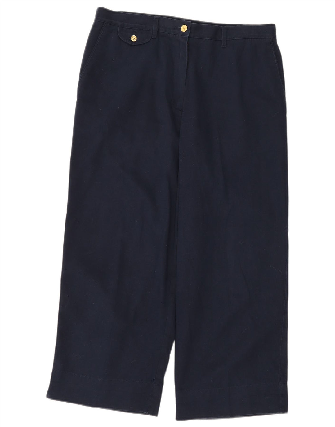 RALPH LAUREN Womens Cropped Trousers US 10 Large W30 L23 Navy Blue