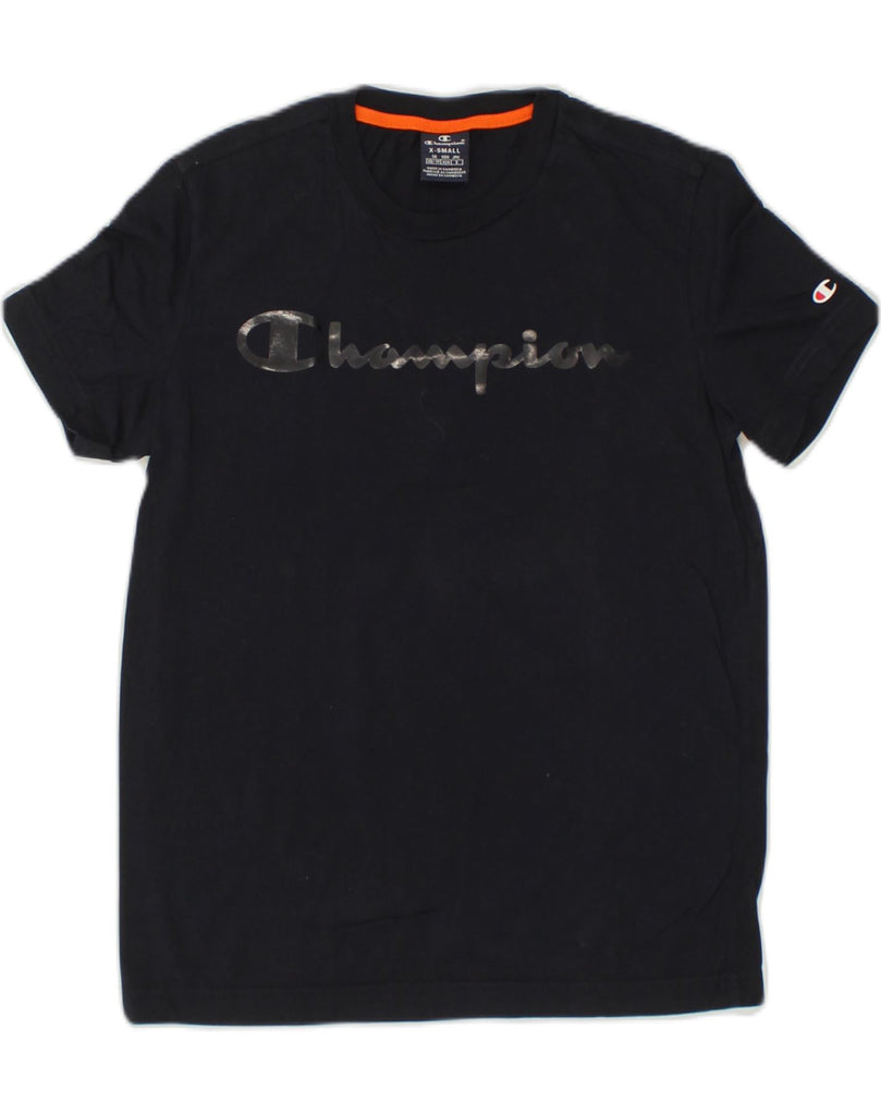 CHAMPION Mens Graphic T-Shirt Top XS Navy Blue Cotton | Vintage Champion | Thrift | Second-Hand Champion | Used Clothing | Messina Hembry 