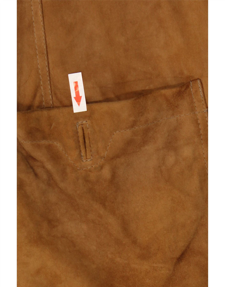 VINTAGE Mens 2 Button Suede Blazer Jacket UK 42 XL Brown Leather
