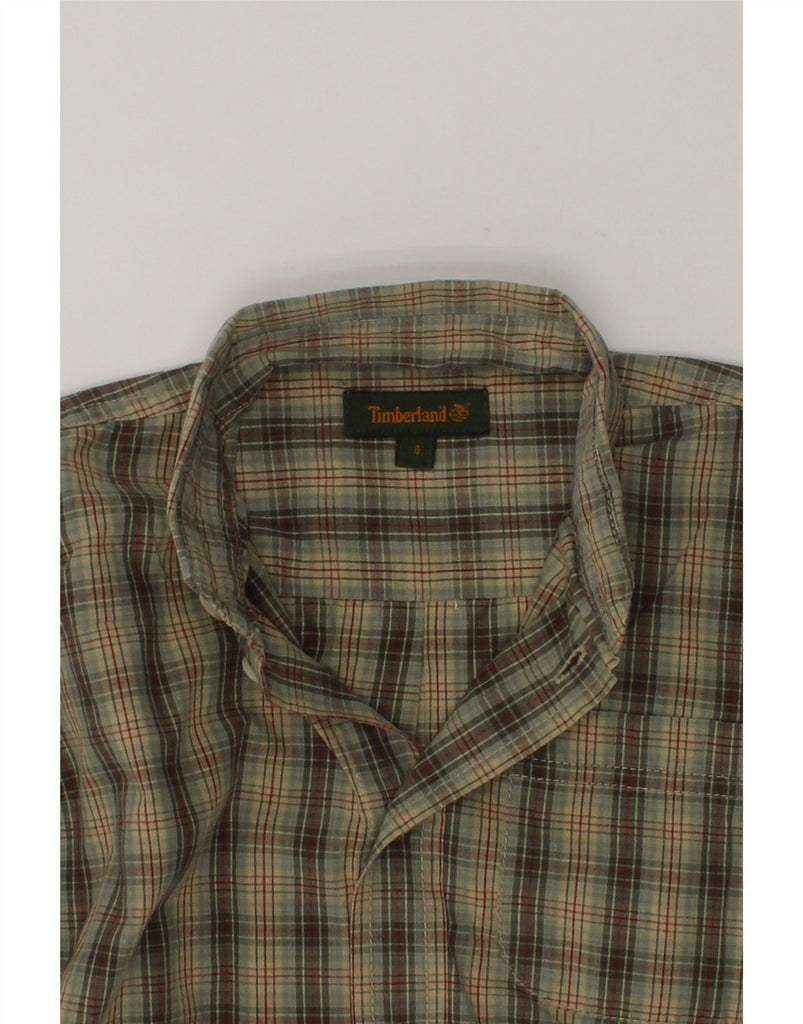 TIMBERLAND Boys Shirt 3-4 Years Khaki Check Cotton | Vintage Timberland | Thrift | Second-Hand Timberland | Used Clothing | Messina Hembry 