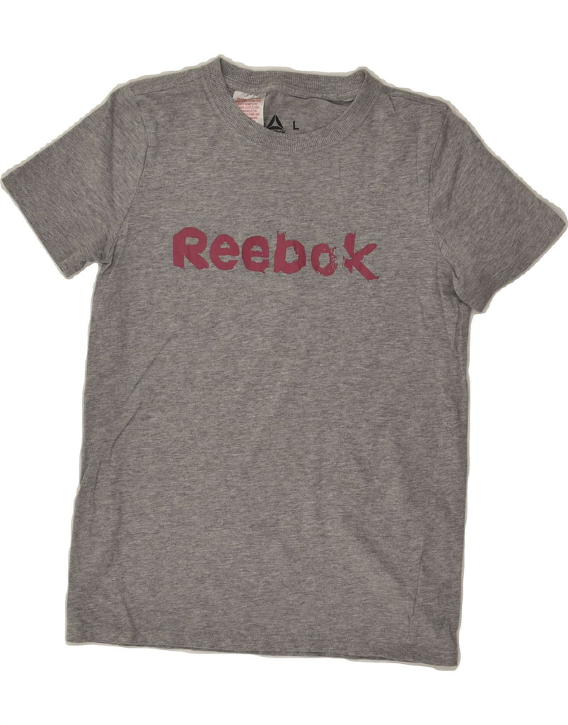 REEBOK Boys Graphic T-Shirt Top 13-14 Years Large  Grey Cotton | Vintage Reebok | Thrift | Second-Hand Reebok | Used Clothing | Messina Hembry 