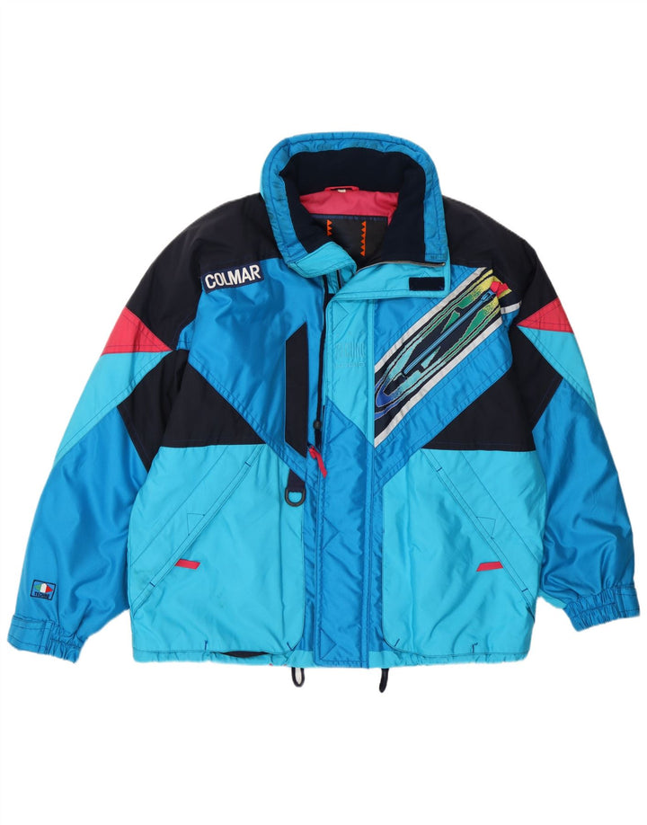 Colmar Mens Ski Jacket IT 52 Large Blue Colourblock Polyamide