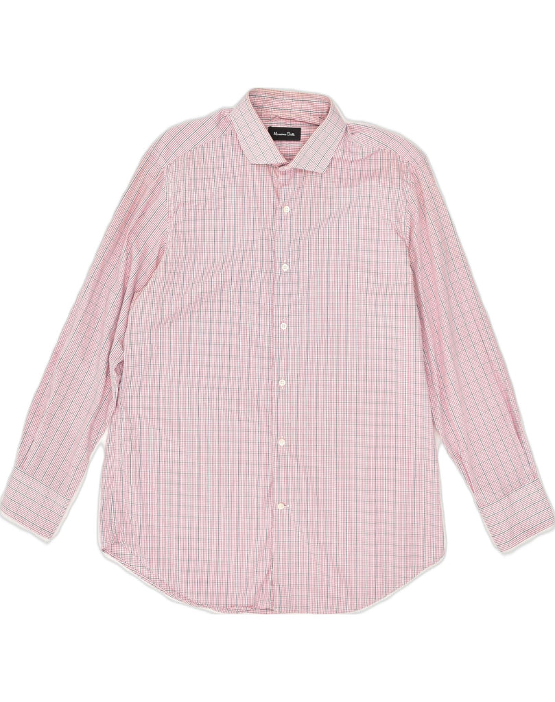 MASSIMO DUTTI Mens Shirt Size 16 1/2 Large Pink Check Cotton | Vintage Massimo Dutti | Thrift | Second-Hand Massimo Dutti | Used Clothing | Messina Hembry 