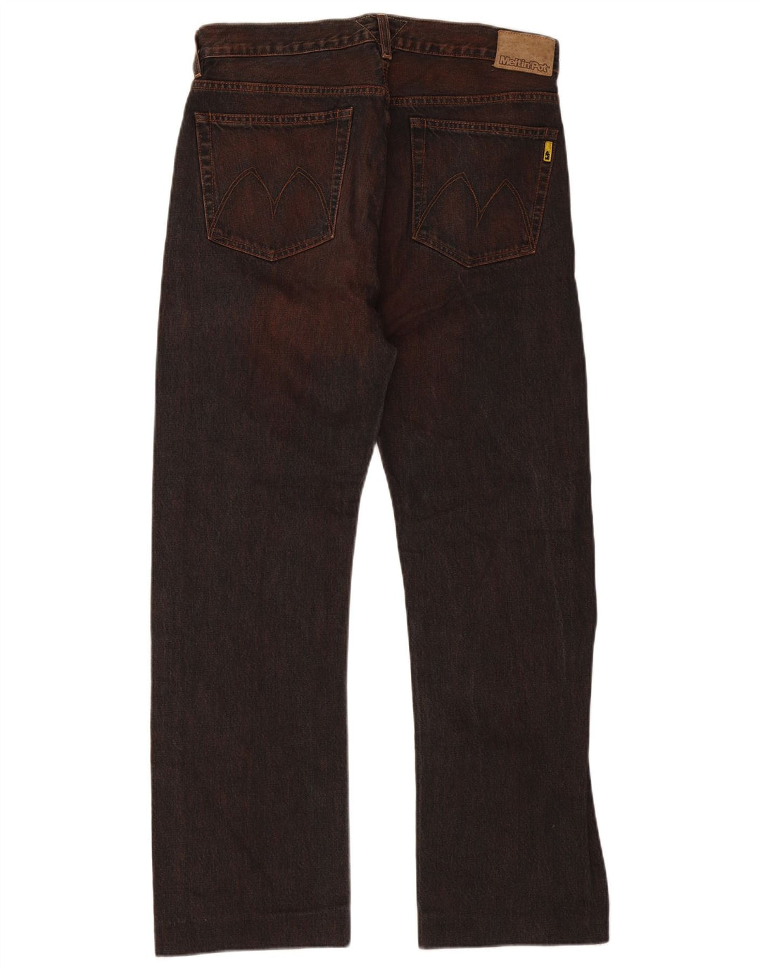 Meltin' Pot Mens Straight Jeans W34 L31 Maroon Cotton