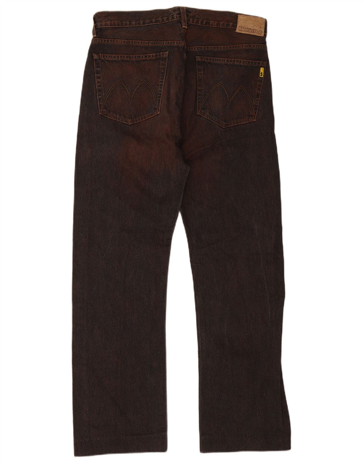 Meltin' Pot Mens Straight Jeans W34 L31 Maroon Cotton