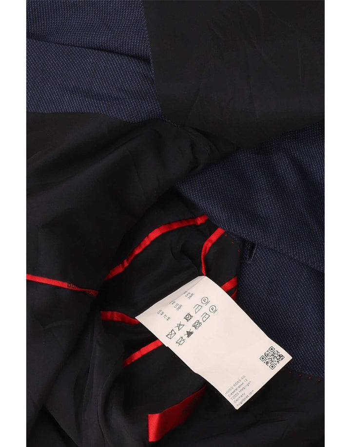 Hugo Boss Mens 2 Button Blazer Jacket EU 46 Small Navy Blue Virgin Wool