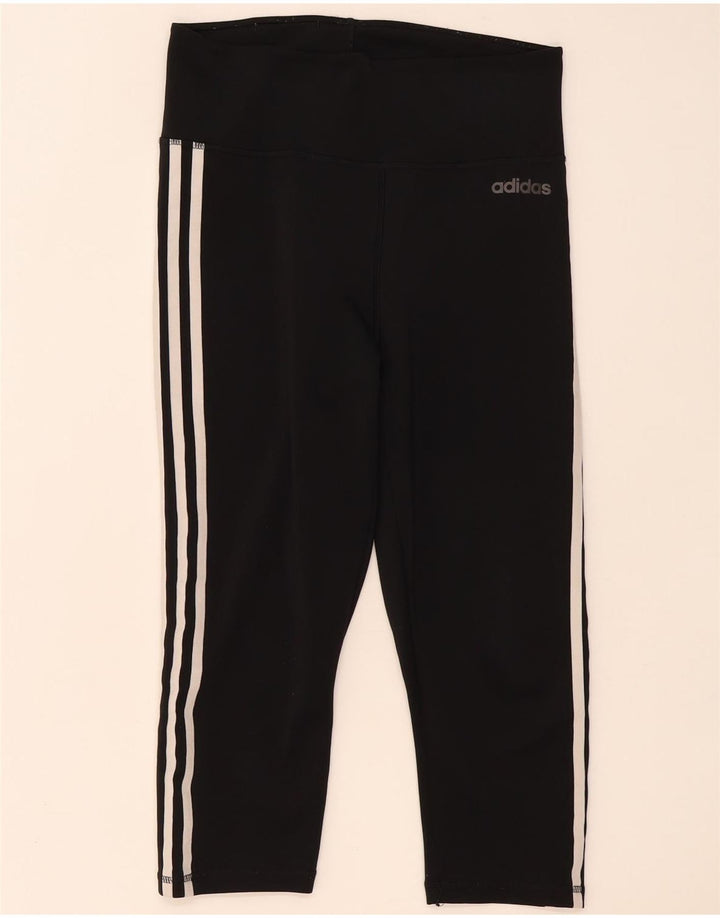 Adidas Womens Climalite Capri Leggings UK 12/14 Medium Black Polyester