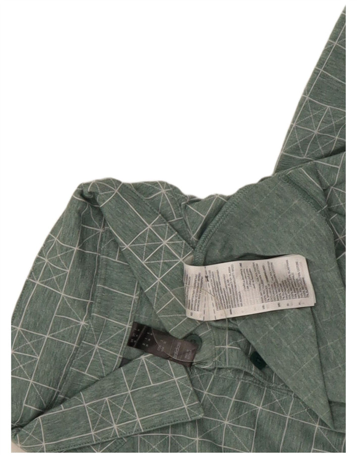 Adidas Mens Polo Shirt Medium Green Geometric Polyester