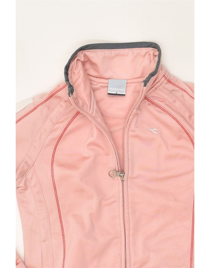 DIADORA Girls Tracksuit Top Jacket 9-10 Years Pink Polyester | Vintage Diadora | Thrift | Second-Hand Diadora | Used Clothing | Messina Hembry 