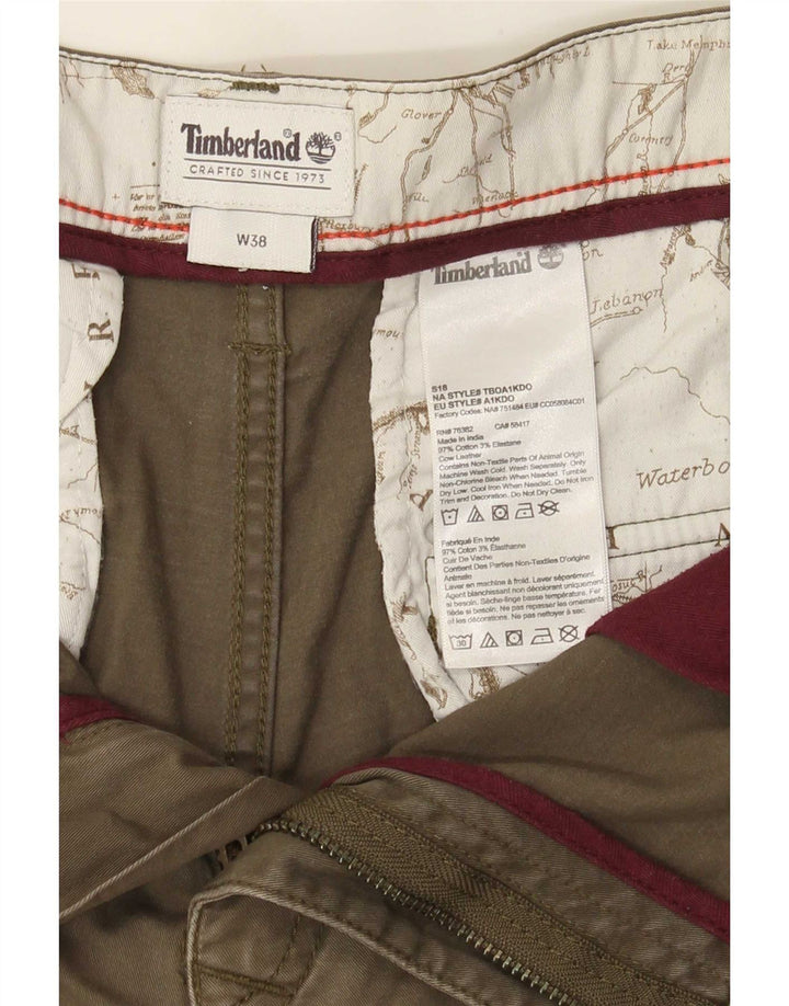 Timberland Mens Cargo Shorts W38 XL Khaki Cotton