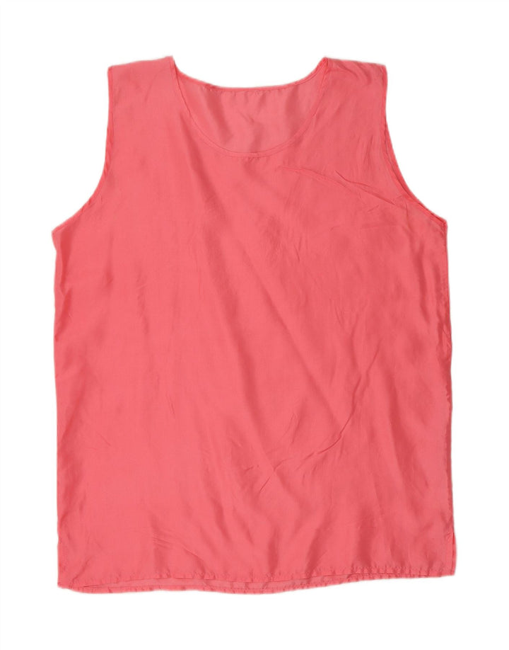 VINTAGE Womens Sleeveless Blouse Top UK 14 Medium Pink
