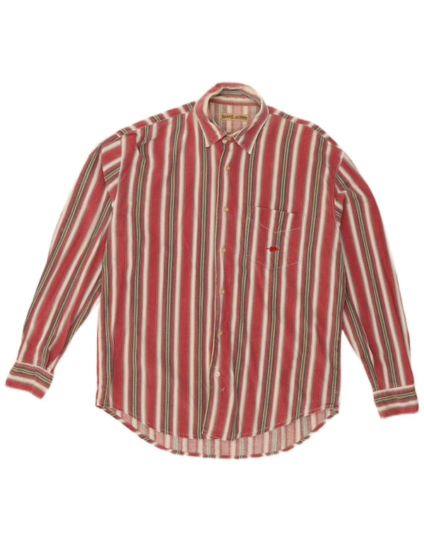 El Charro Mens Flannel Shirt Medium Multicoloured Striped Cotton