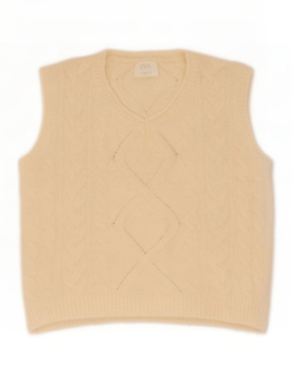 Zara Girls Vest Tank Top 13-14 Years Off White Acrylic