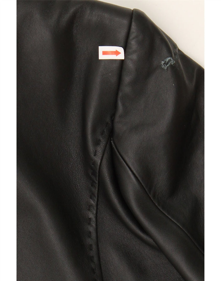JOANNA HOPE Womens Leather Jacket UK 16 Large Black Leather Vintage Joanna Hope and Second-Hand Joanna Hope from Messina Hembry 