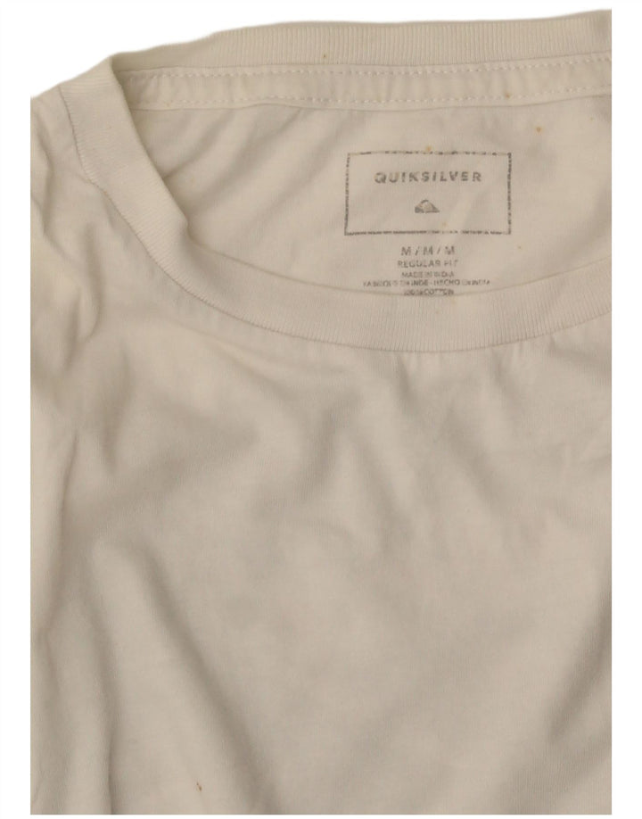 Quiksilver Mens Regular Fit Graphic T-Shirt Top Medium White