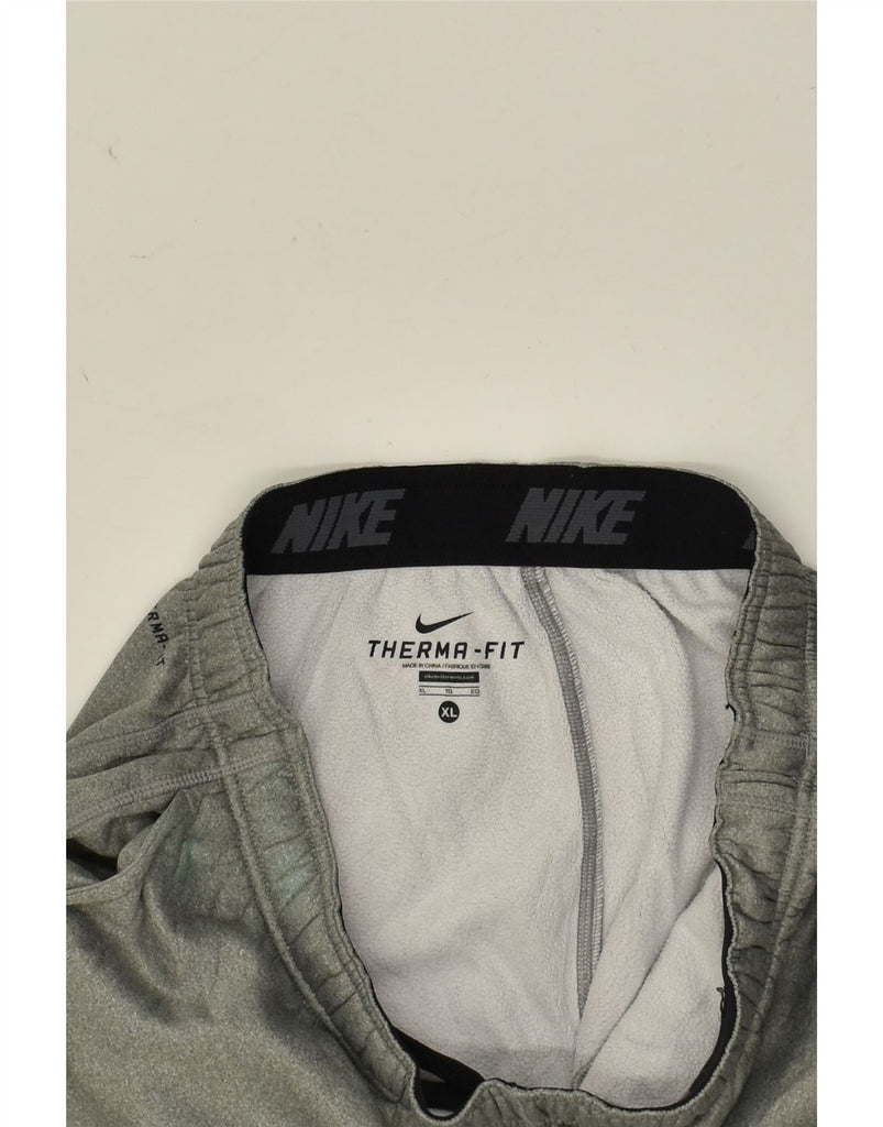 NIKE Mens Therma-Fit Tracksuit Trousers XL Grey Polyester | Vintage Nike | Thrift | Second-Hand Nike | Used Clothing | Messina Hembry 