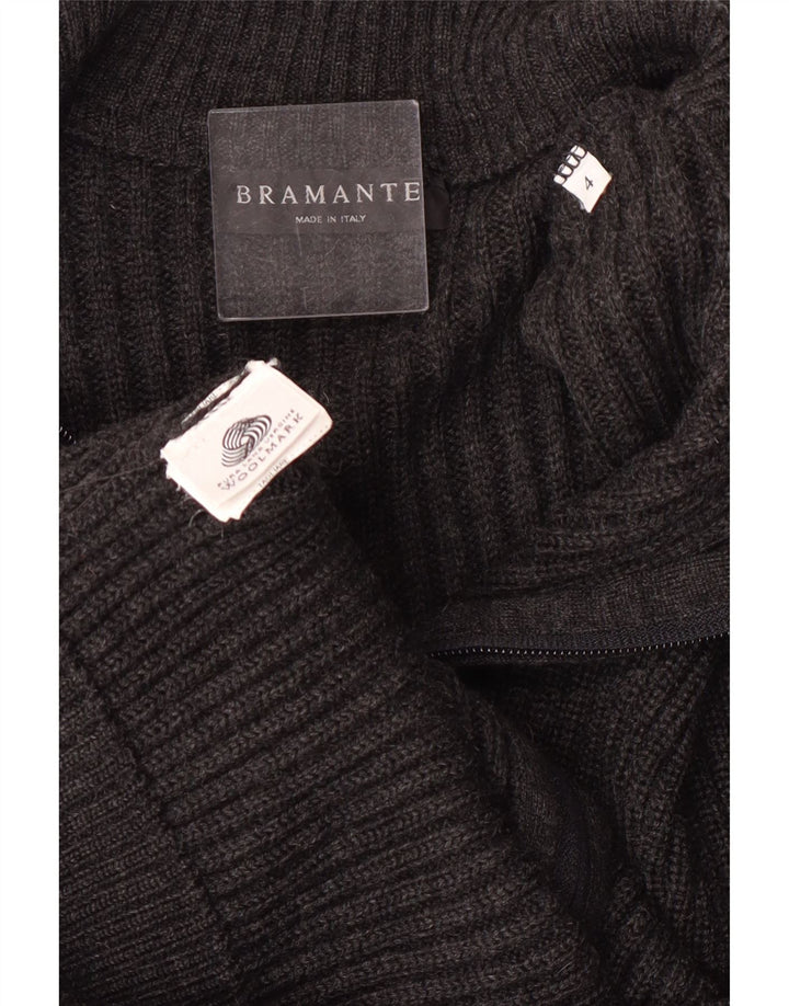 Bramante Mens Cardigan Sweater Medium Grey Virgin Wool