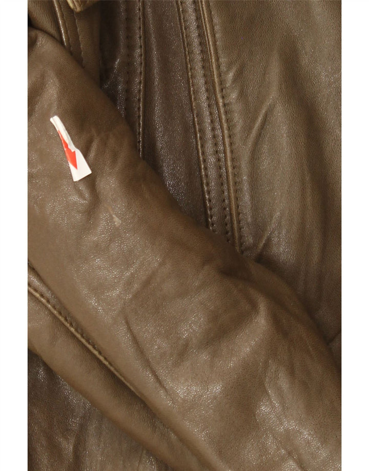 Vintage Mens Leather Jacket IT 50 Large Brown Leather