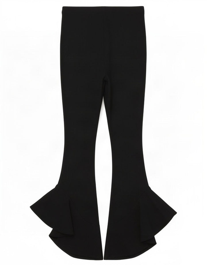 Topshop Womens Flare Trousers UK 14 Large Black Polyester