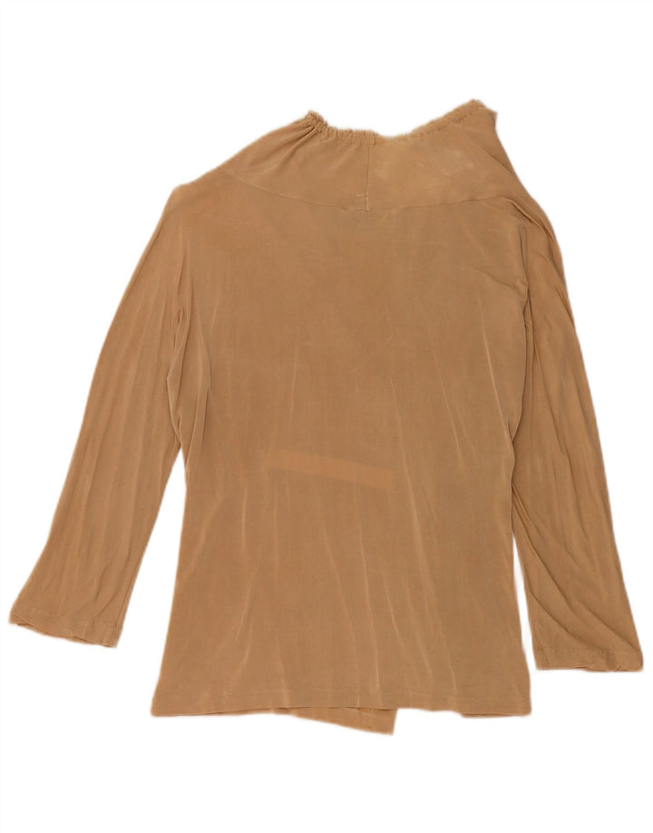 TRUSSARDI Womens 3/4 Sleeve Blouse Top UK 8 Small Beige