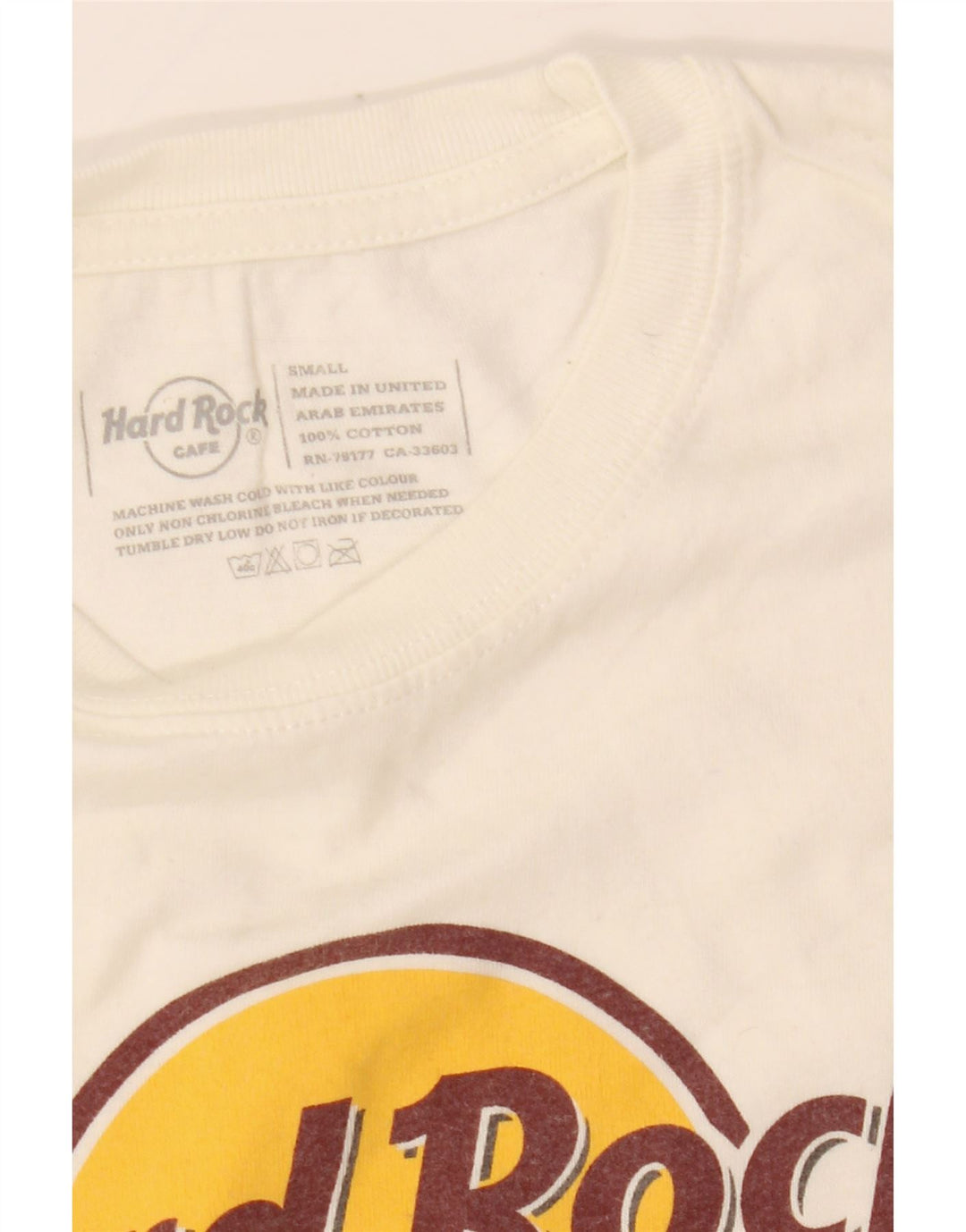 Hard Rock Cafe Mens Madrid Graphic T-Shirt Top Small White Cotton