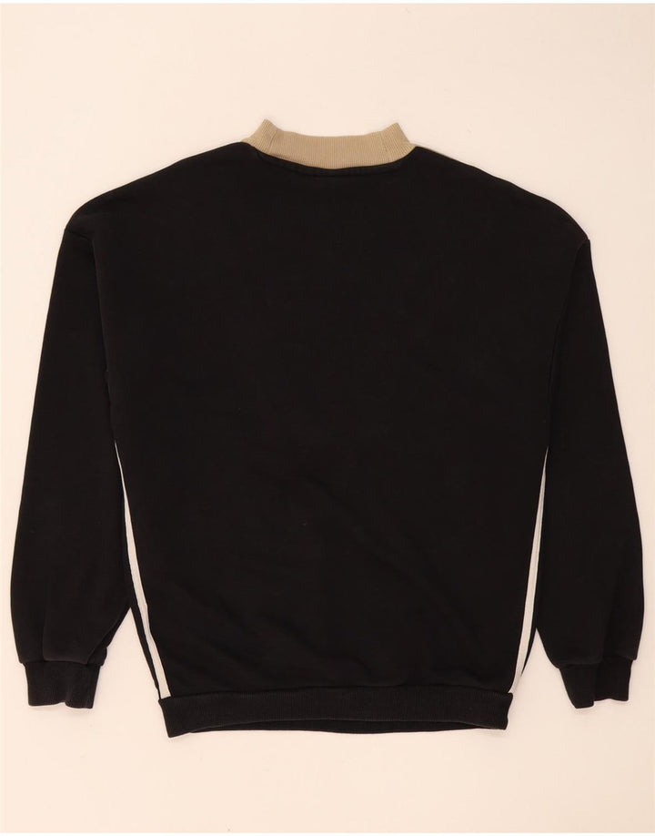Adidas Womens Oversized Sweatshirt Jumper UK 10 Small Black Colourblock