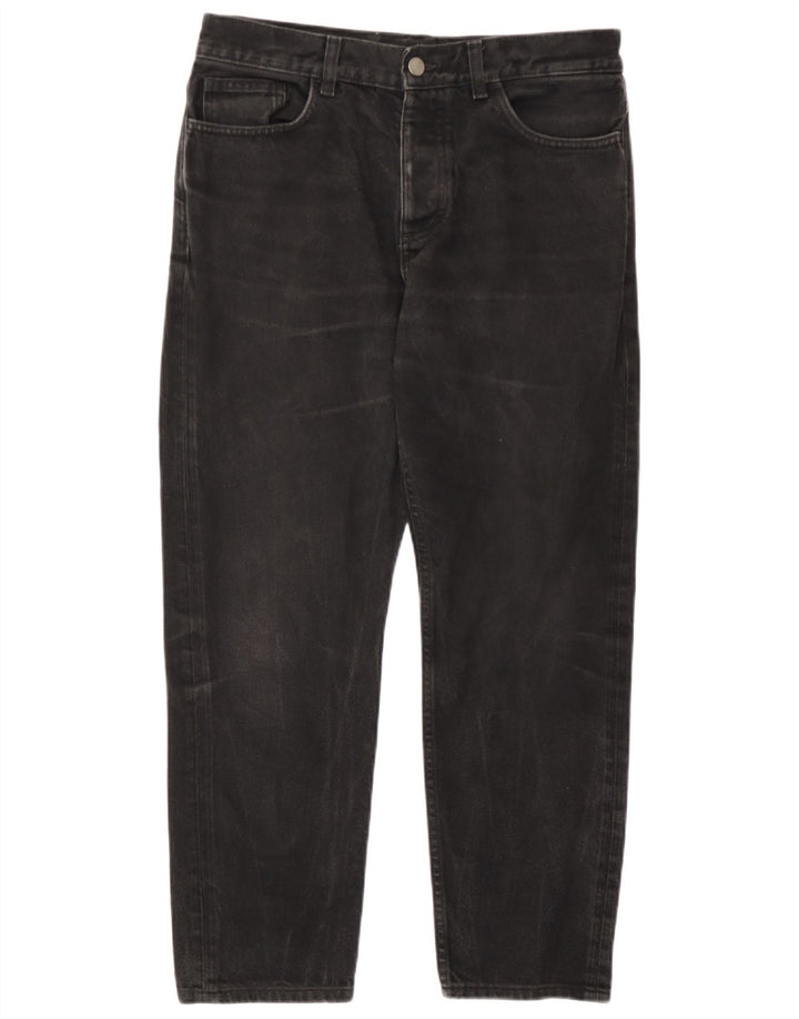 Cos Womens Mid Rise Regular Tapered Jeans W32 L26 Black Cotton