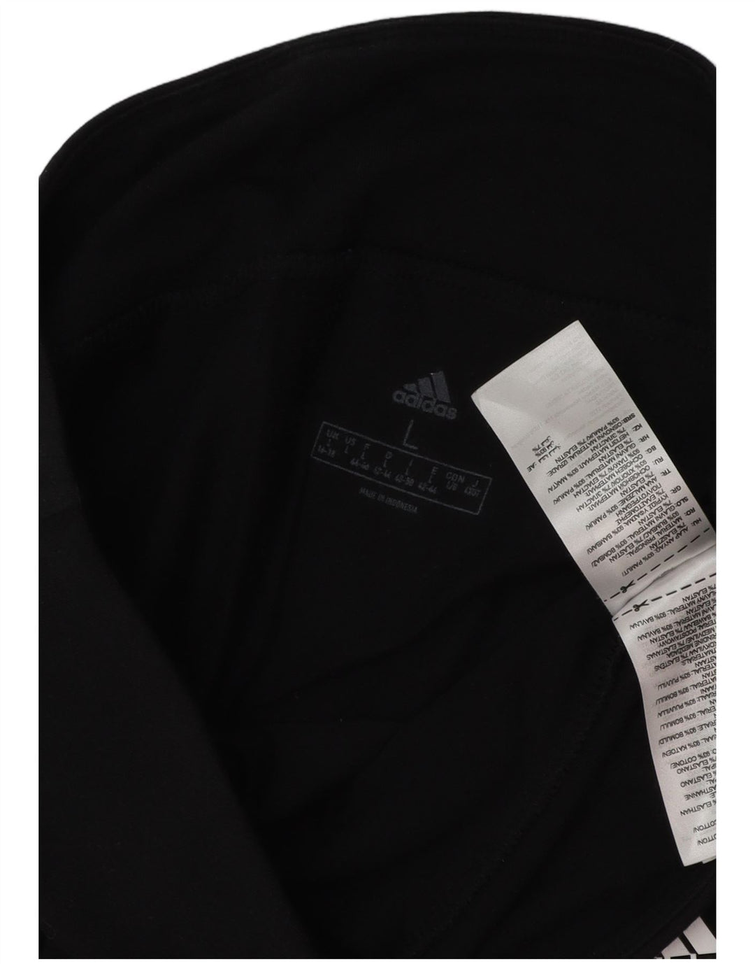 ADIDAS Womens Graphic Leggings UK 16/18 Large  Black Cotton