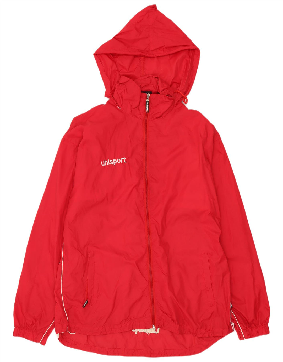 Uhlsport Mens Hooded Rain Jacket UK 40 Large Red Polyester