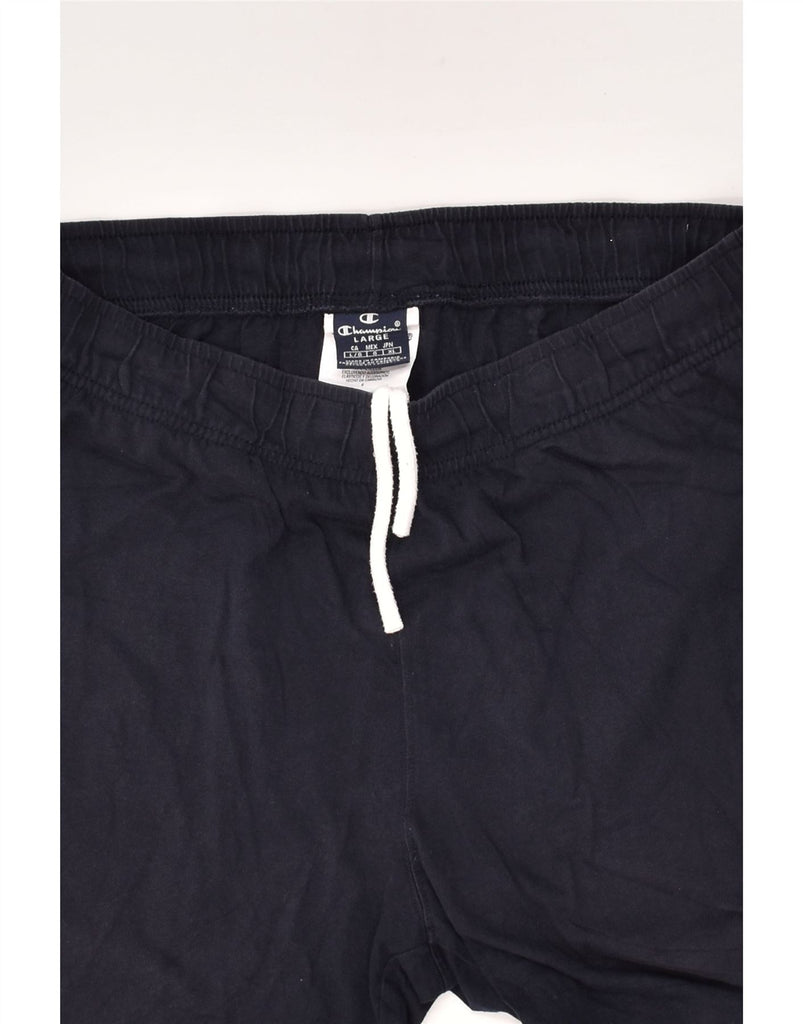 CHAMPION Mens Graphic Sport Shorts Large Navy Blue Cotton | Vintage Champion | Thrift | Second-Hand Champion | Used Clothing | Messina Hembry 